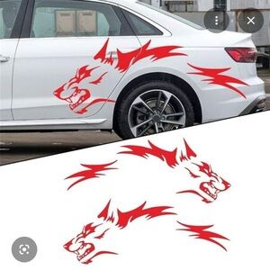 NWT Red Wolf Car Decal Sticker Right Side Only